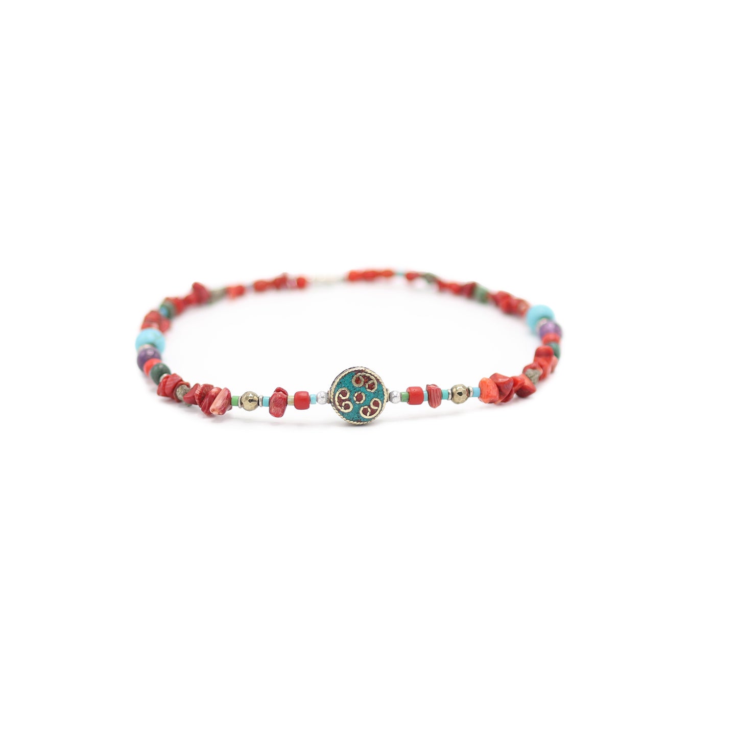 Tribal Coral Gemstone Choker