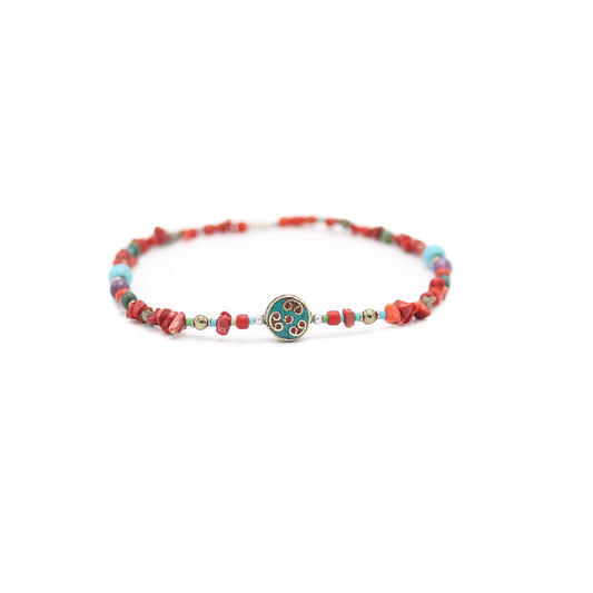 Tribal Coral Gemstone Choker